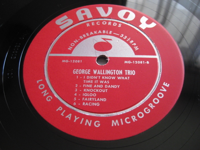 ★GEORGE WALLINGTON♪Trios and Septet★SAVOY MG 12081★RVG★DG★US orig盤LP★_画像5