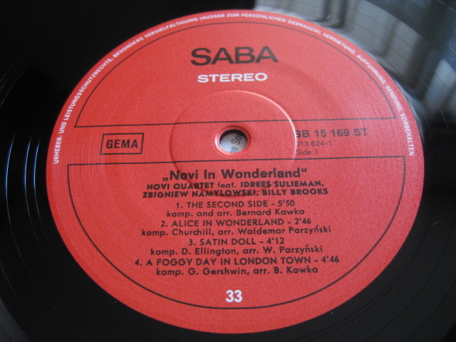 ★Novi Quartet♪NOVI IN WONDERLAND★Novi Singers★SABA Speakers Corner SB 15169ST★180g重量盤★Germany盤★LP★_画像4