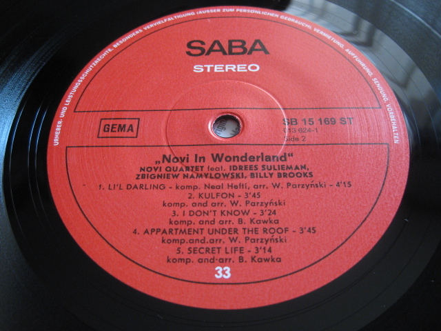 ★Novi Quartet♪NOVI IN WONDERLAND★Novi Singers★SABA Speakers Corner SB 15169ST★180g重量盤★Germany盤★LP★_画像5