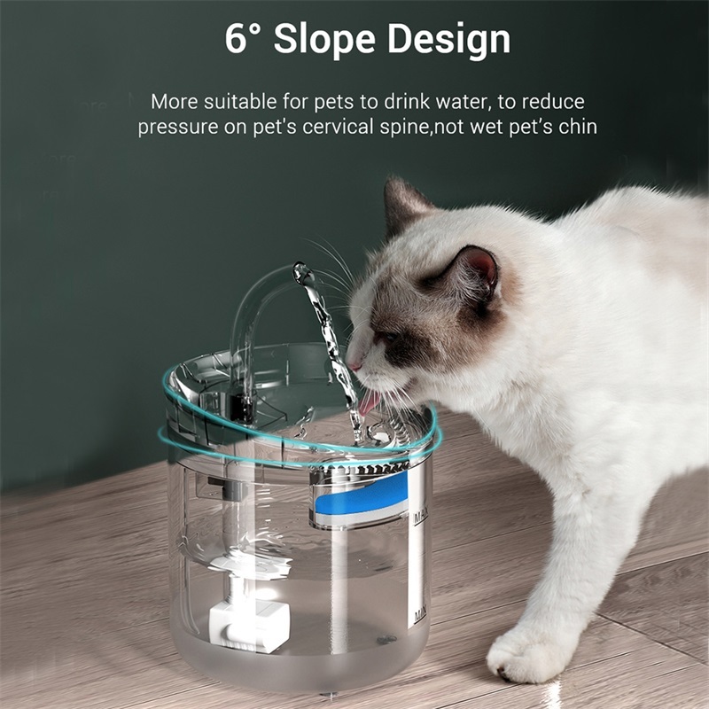 猫 犬 自動給水器 蛇口型 循環式 ペット 自動噴水 透明 飲料水ディスペンサー 水飲み器 猫犬兼用 活性炭フィルター 1.8L大容量 全透明
