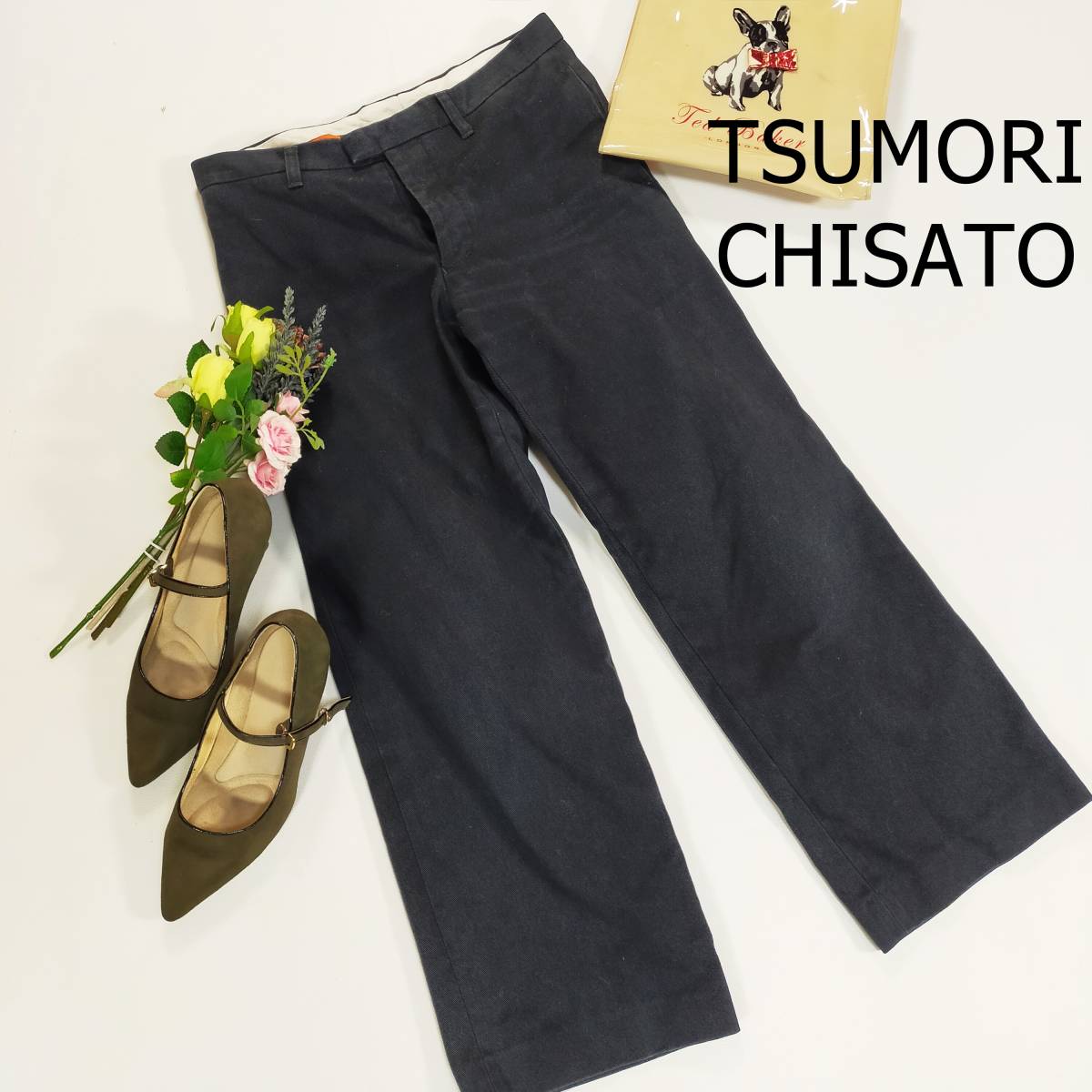 TSUMORI CHISATO Tsumori Chisato casual брюки черный чёрный лодыжка длина половина край длина распорка простой длинные брюки карман 3874