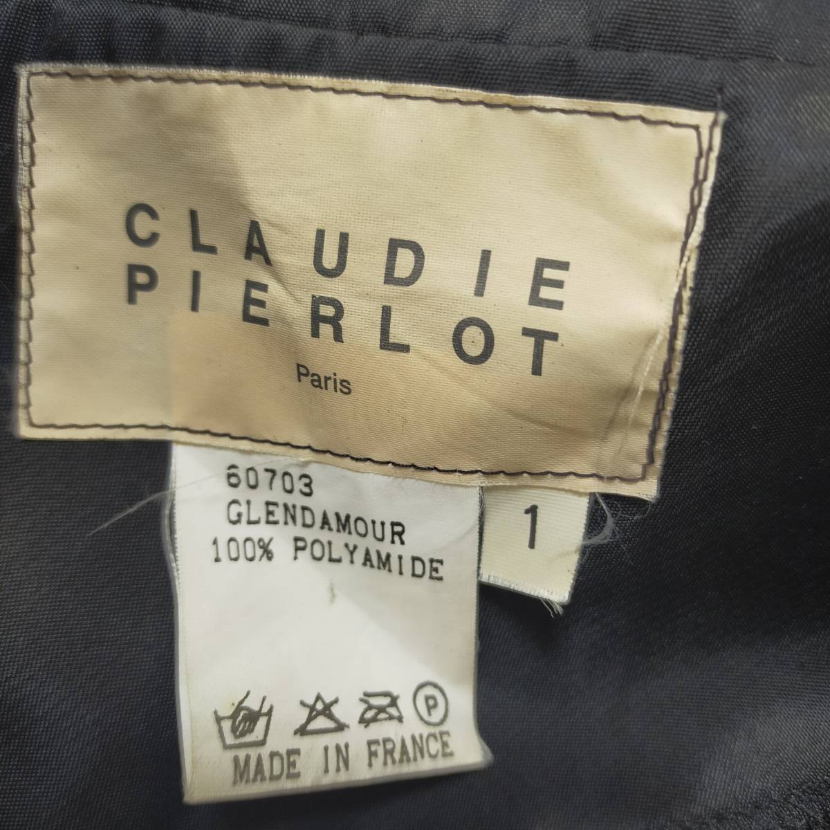 CLAUDIE PIERLOT クローディ・ピエルロ トレンチコート ステンカラーコート サイズ1 S ブラック 黒 フランス製 光沢 ナイロン100％ 3709