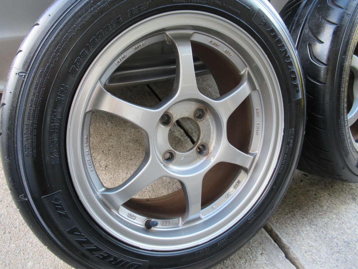 DEEPS*SSR Speedster 15 inch aluminium wheels DUNROP Direzza Z2 Star attaching 2 pcs set * inspection )EF8CR-X EF9 EG6 EG9 EK4 Civic 