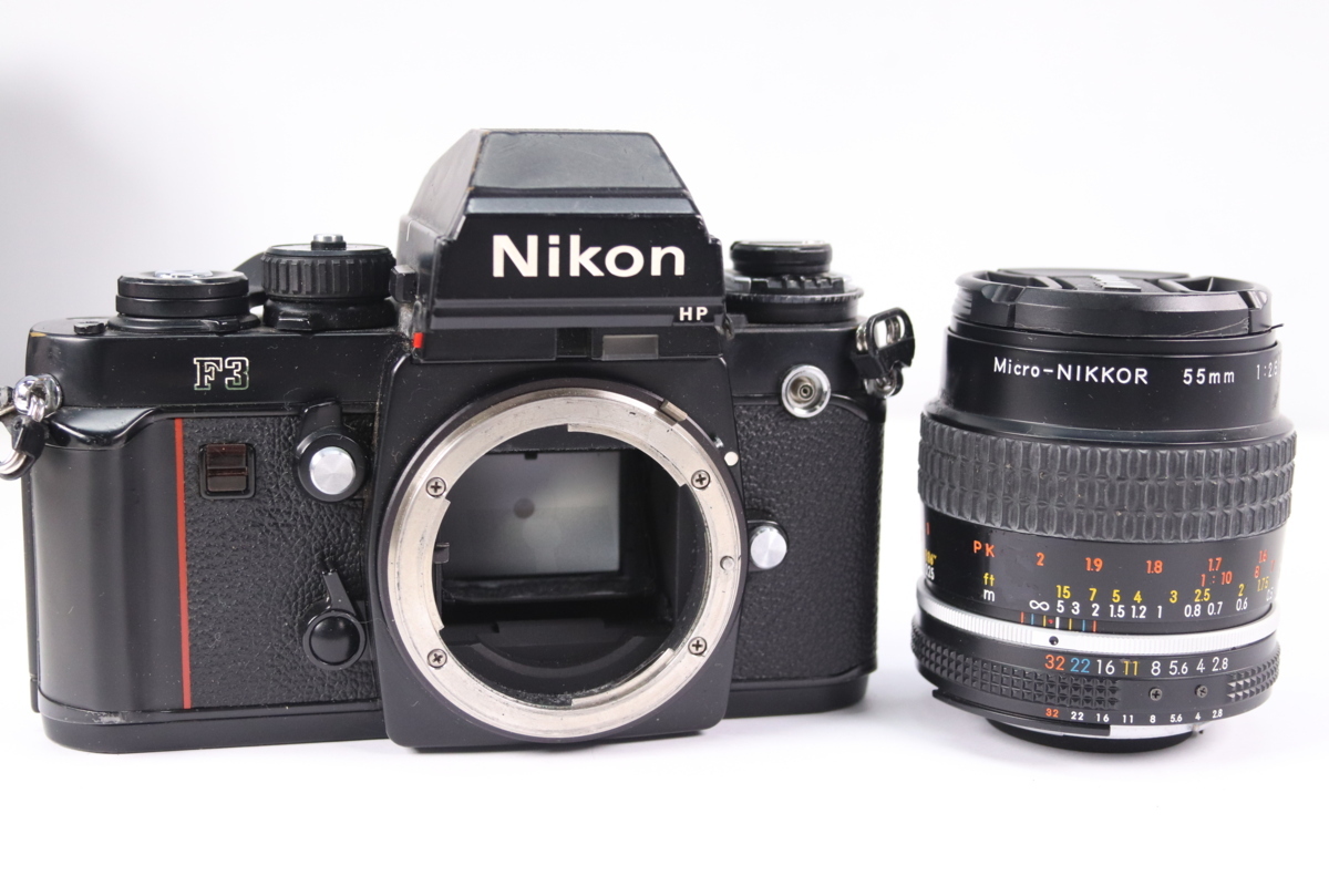 NIKON ニコン F3 HP ハイアイポイント MICRO-NIKKOR 55mm F2.8 単焦点レンズ MF 一眼レフ フィルムカメラ 36378-F①_画像1