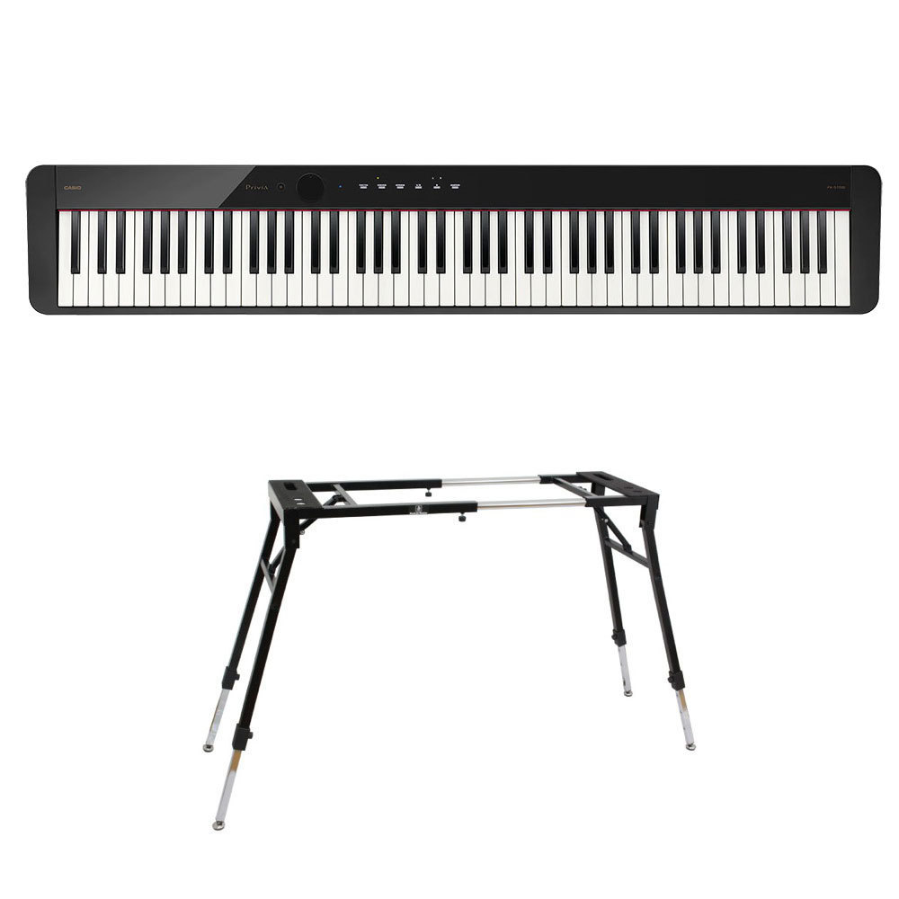 【高い素材】 s22857 2点セット キーボードスタンド 電子ピアノ BK PX-S1100 Privia CASIO カシオ