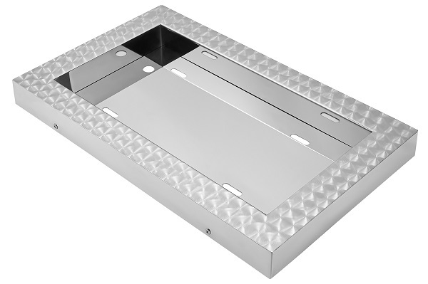 ○新品⇒大型用 奥行5cm 上部ウロコ ナンバー枠 ステンレス 字光式対応