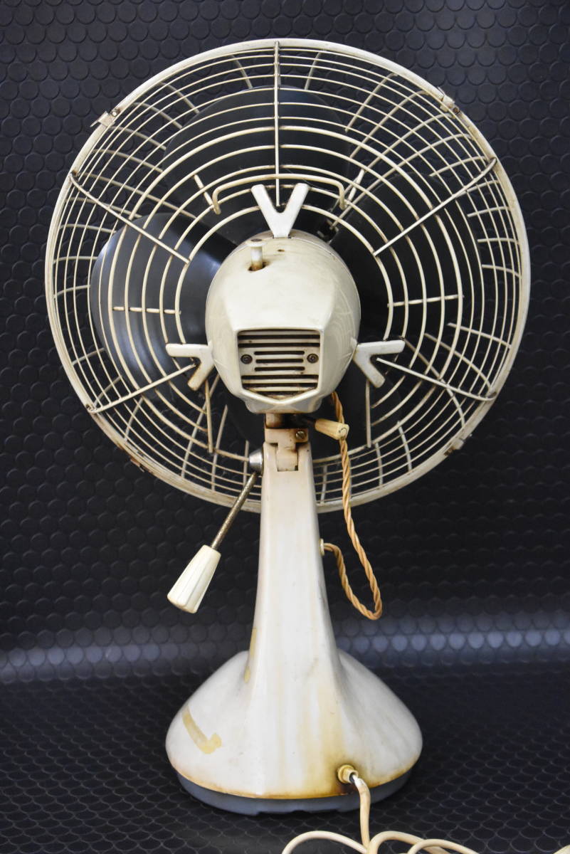 ドール　昭和レトロ　東芝　TOSHIBA ELECTRIC　扇風機　4枚羽根　アンティーク　未整備品　稼働品_画像3
