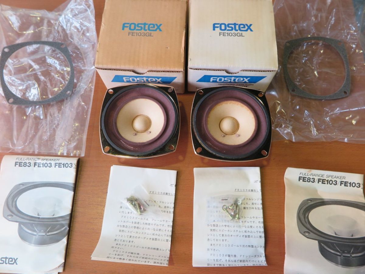 2023春大特価セール！ FOSTEX FE 103GL FE103発売２５周年記念モデル、未使用品、フレーム、ヨーク、端子ゴールド仕上げ、ペア 家電、AV、カメラ