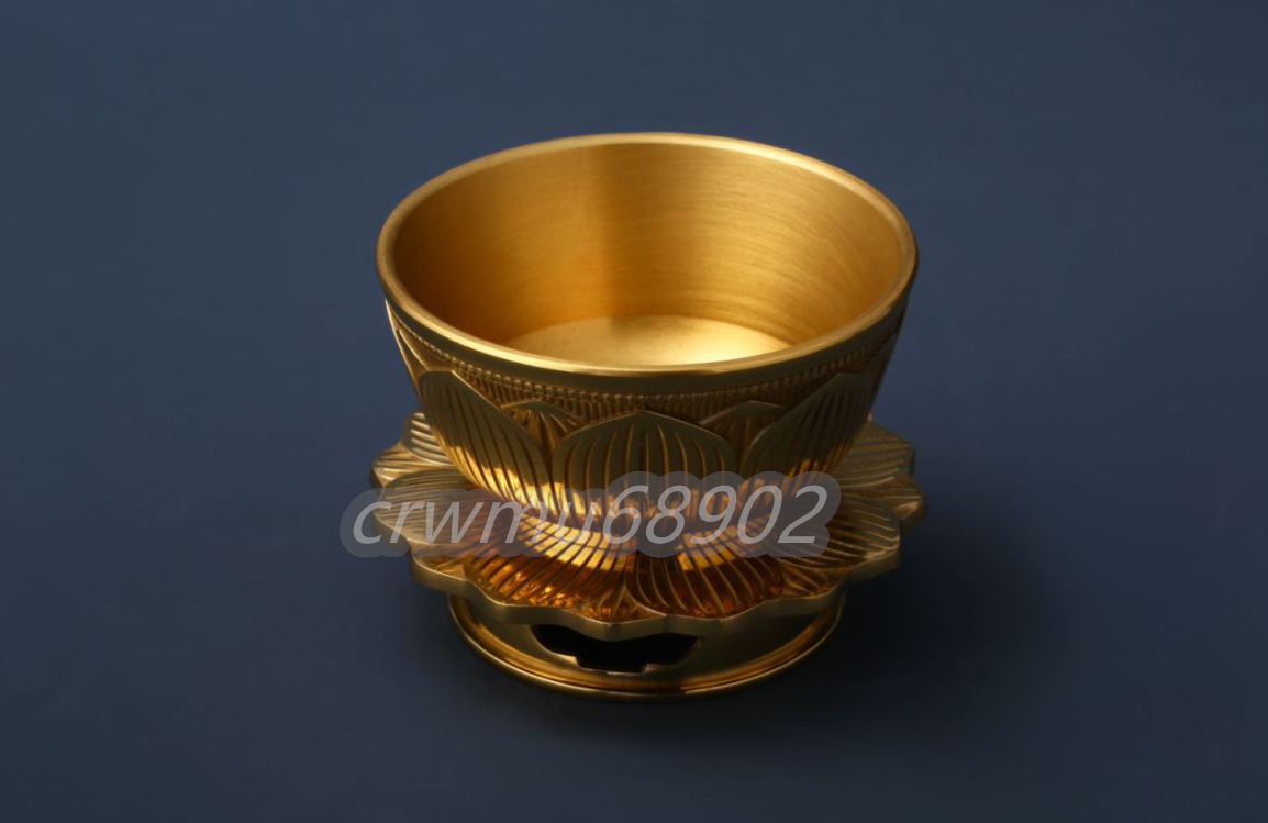 密教法具 蓮華 一面器 前具 六器一組 真鍮製 仏壇、仏具 密教法具 蓮華 一面器 前具 六器一組 真鍮製 仏壇、仏具