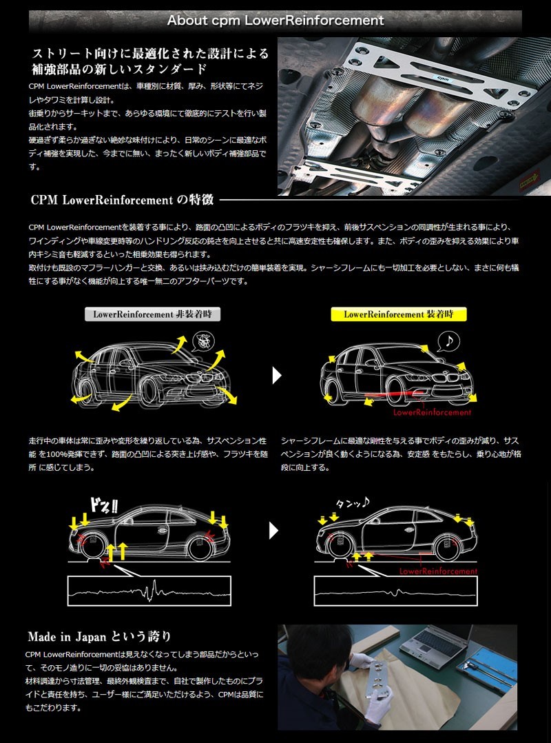 [cpm]BMW F23 2シリーズ(Comfort)用剛性モノコックプレート_画像2