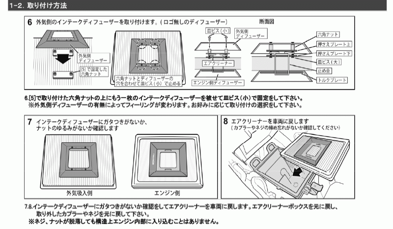 [シエクル_ID]RN6/7/8/9 ストリーム(R18A/R20A_H18/7ー)用プロフェッショナルインテークディフューザー(純正エアクリーナー用)[ID-PB]_画像7