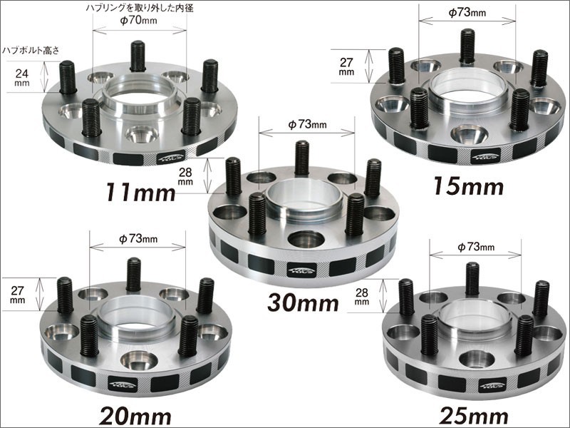 [KYO-EI_Kics]CM系 アコードワゴン用ワイドトレッドスペーサーM12×P1.5_5穴_P.C.D114.3_64φ(25mm)【5125W1-64】_画像2