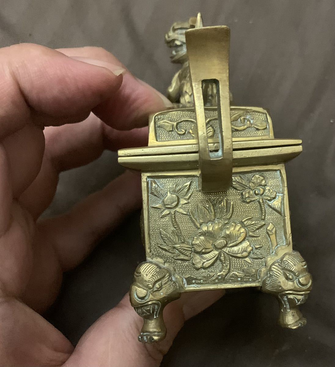 香炉 青銅製? 唐獅子 | laninternet.com.br