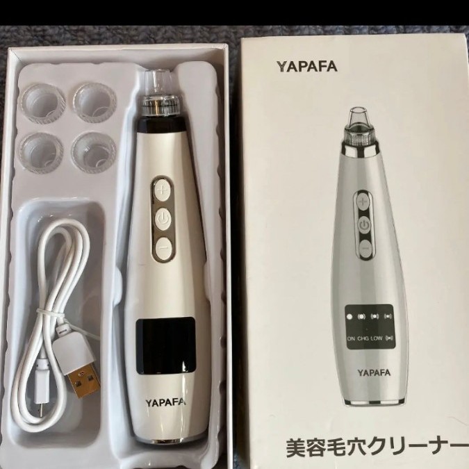 毛穴吸引器 5種類の吸引ヘッド 肌美顔器 5段階吸引力 真空吸引　LED表示