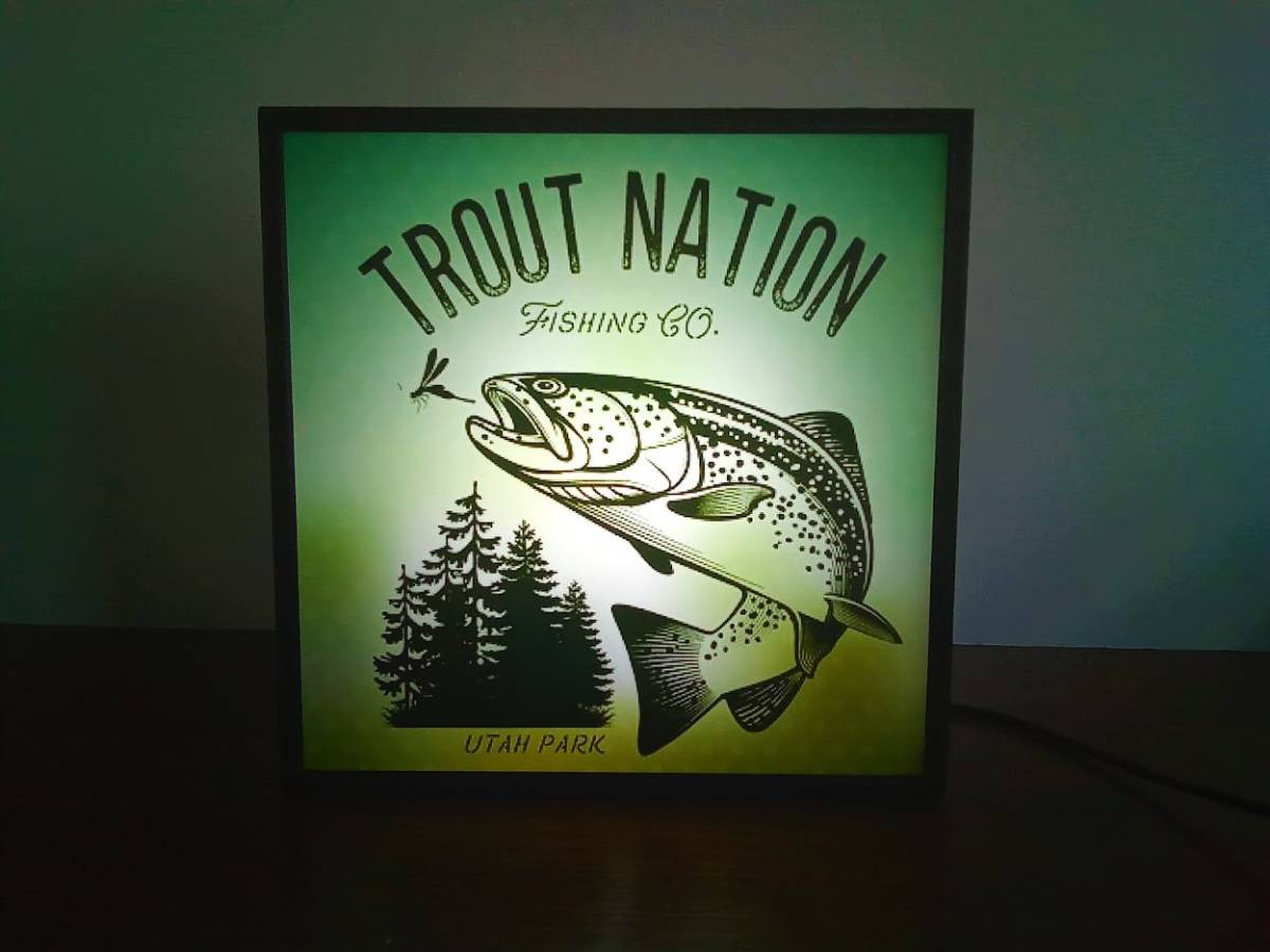  fishing outdoor camp fly fishing wool hook trout lure american lamp signboard ornament miscellaneous goods LED light BOX illumination signboard lightning signboard 