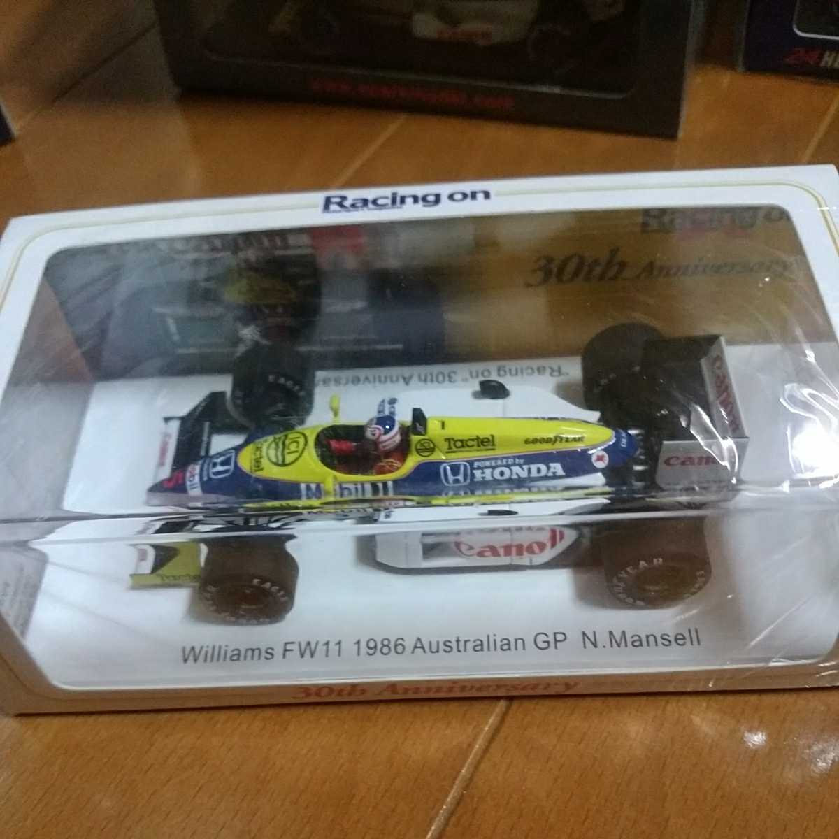 レーシング　オン　30周年記念　特注　1/43 WILLIAMS FW11 1986 オーストラリアGP マンセル　ウィリアムズ RACING on_画像1