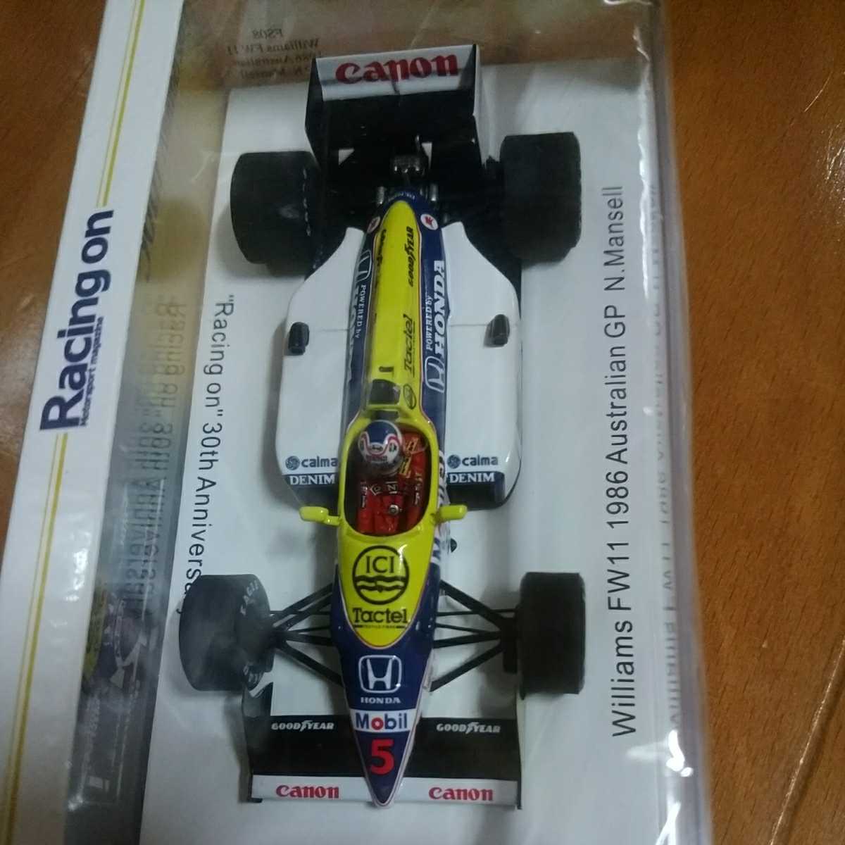 レーシング　オン　30周年記念　特注　1/43 WILLIAMS FW11 1986 オーストラリアGP マンセル　ウィリアムズ RACING on_画像3