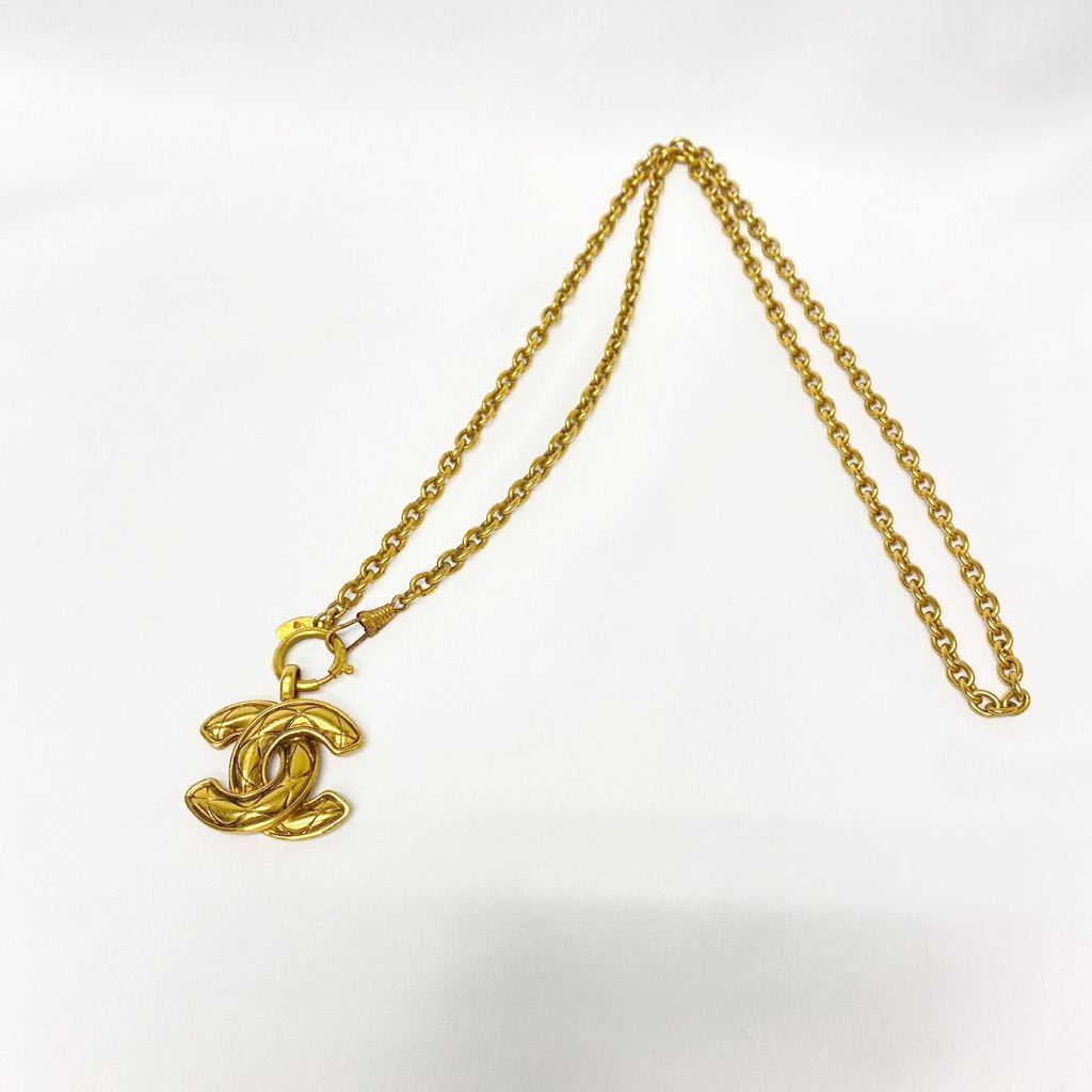 希少 CHANEL シャネル ココマーク マトラッセ ロングチェーン