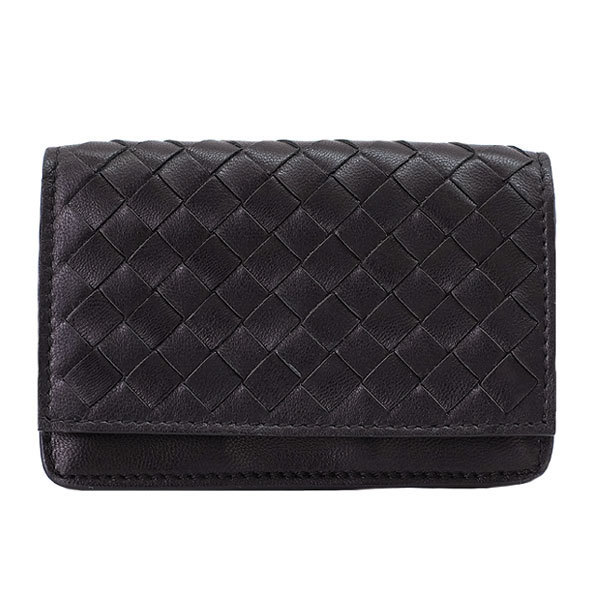 【送料無料】【本物】BOTTEGAVENETA★ボッテガヴェネタ★イントレチャートカードケース★名刺入れ★ラムスキン★黒★ブラック★メンズ★革_画像1