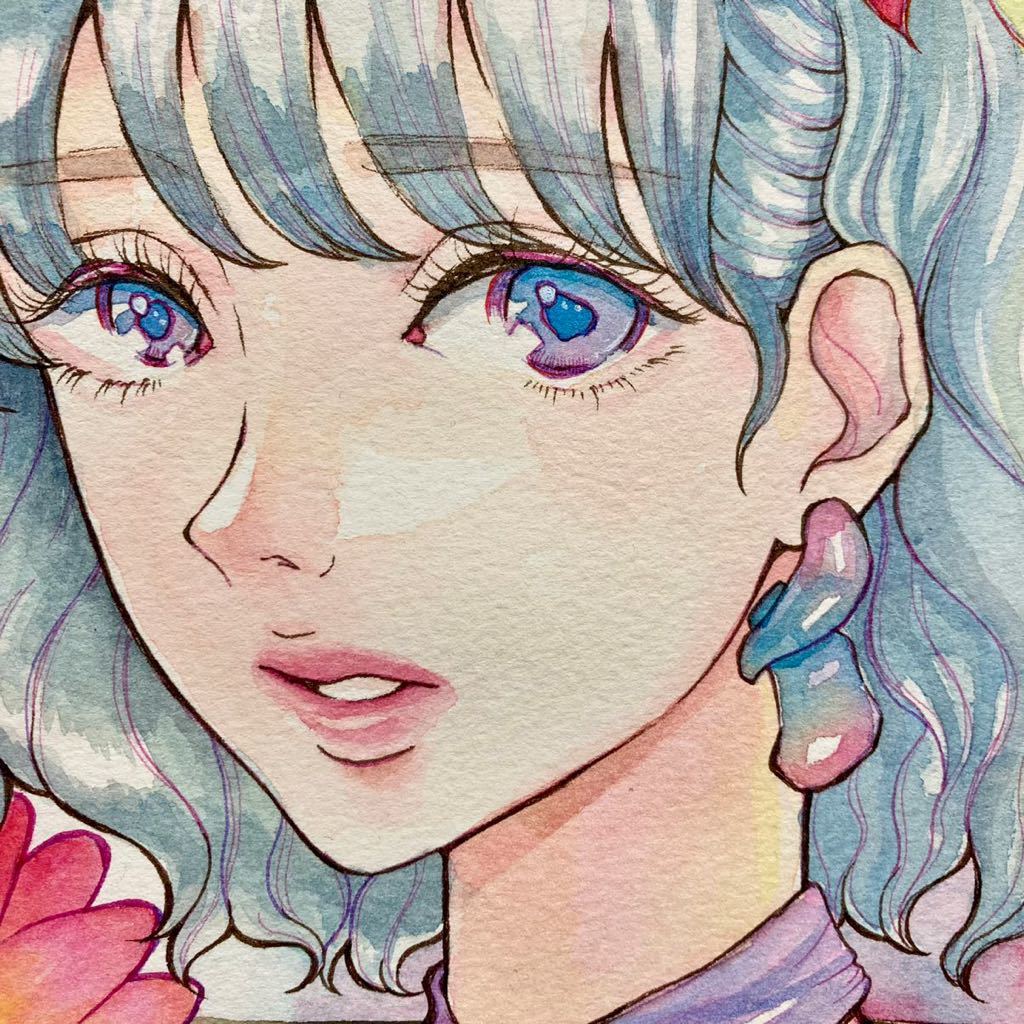 Yahoo!オークション - 手描きイラスト オリジナル 「春の色 Yahoo!オークション - 手描きイラスト オリジナル 「春の色