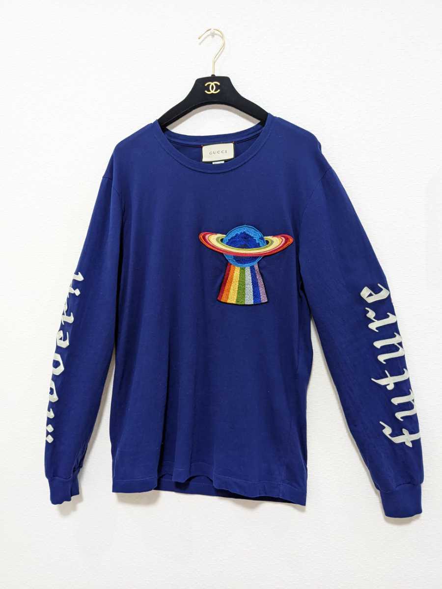 １円スタート】GUCCI グッチ UFO刺繍 ロングTシャツ BTSジミン 的详细