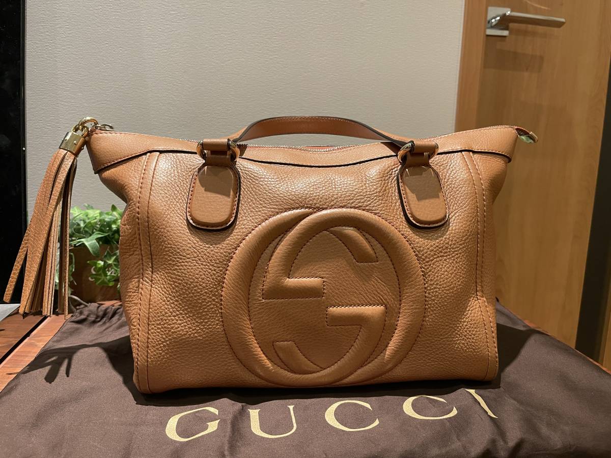 GUCCI グッチ インターロッキングG ソーホー トートバッグ ローズ