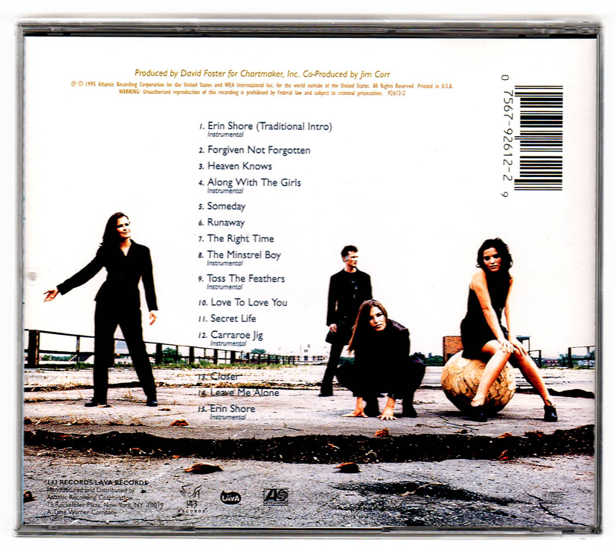 《CD US盤》 CORRS　forgiven, not forgotten　コアーズ　ファースト　1995年発表　92612-2　ケルト・ロック名盤_画像2