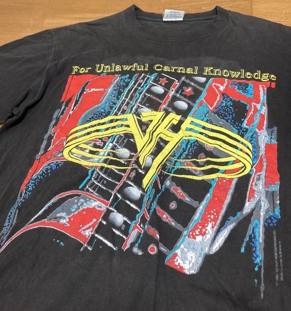 【最新入荷】 1991 Shirt T Knowledge Carnal Unlawful For Halen Van Tシャツ