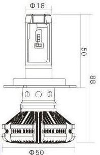 PHILIPS H4 ゼファー750 ゼファー1100 バルカン1500 H4 Hi Lo LED　ヘッドライト 6000lm ルーメン 3000K 6500K 8000K 車検対応_画像4