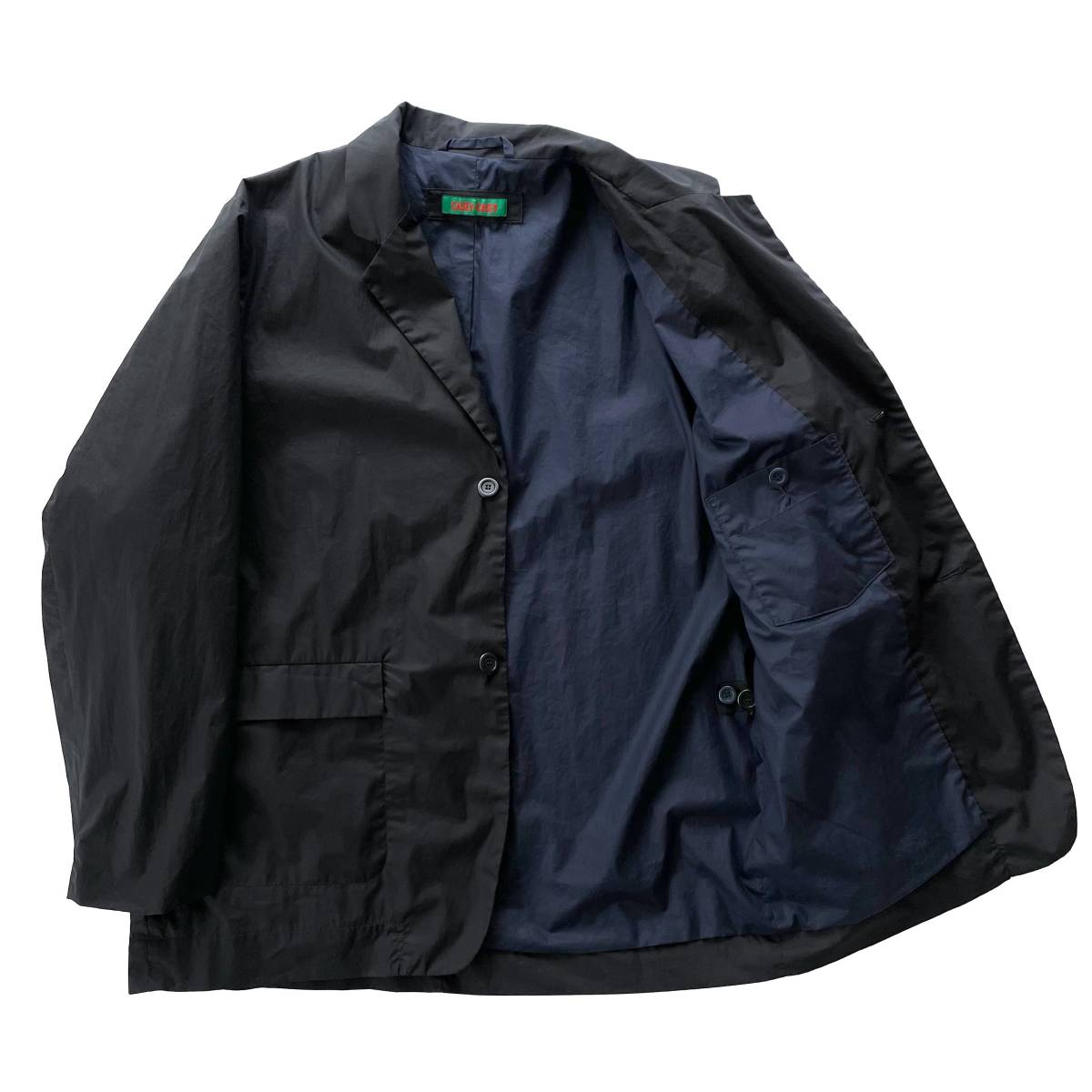 美品】CASEY CASEY コットンジャケット 2B ペーパーコットン XL 黒
