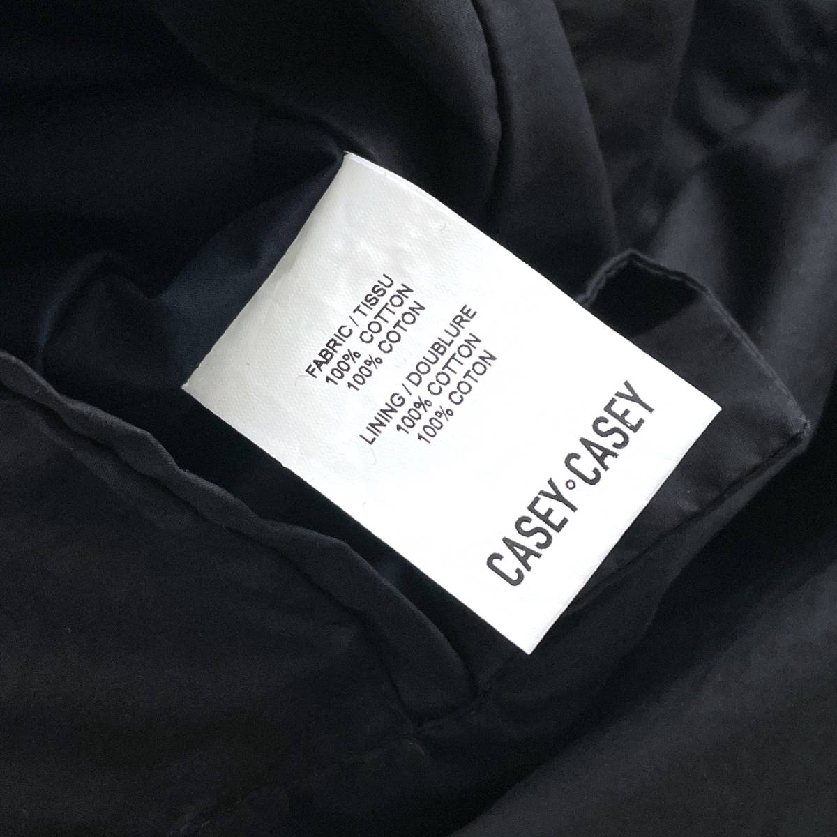 美品】CASEY CASEY コットンジャケット 2B ペーパーコットン XL 黒
