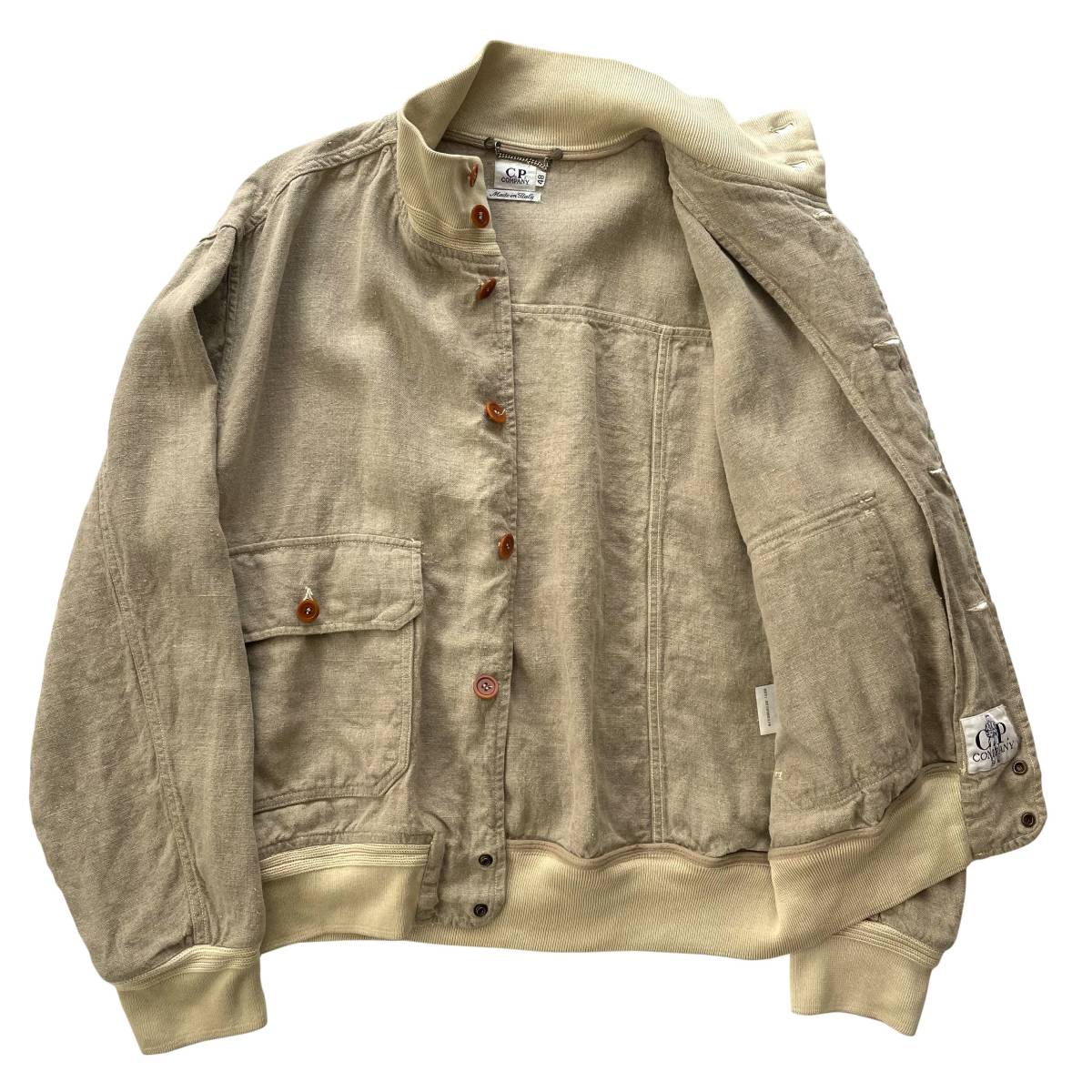 【Vintage】C.P.COMPANY リネンブルゾン 48 Beige CPカンパニー Romeo Gigli ロメオ・ジリ STONE ISLAND ストーンアイランド MADE IN ITALY_画像2