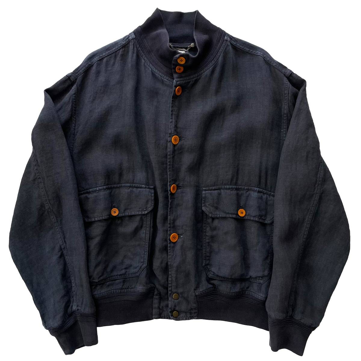 【Vintage】C.P.COMPANY リネンブルゾン 50 Navy CPカンパニー Romeo Gigli ロメオ・ジリ STONE ISLAND ストーンアイランド MADE IN ITALY_画像1