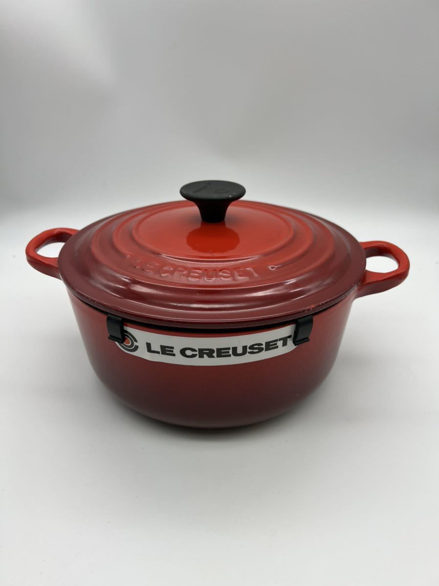 未使用】LE CREUSET ルクルーゼ チェリーレッド 両手鍋 ホーロー鍋 赤