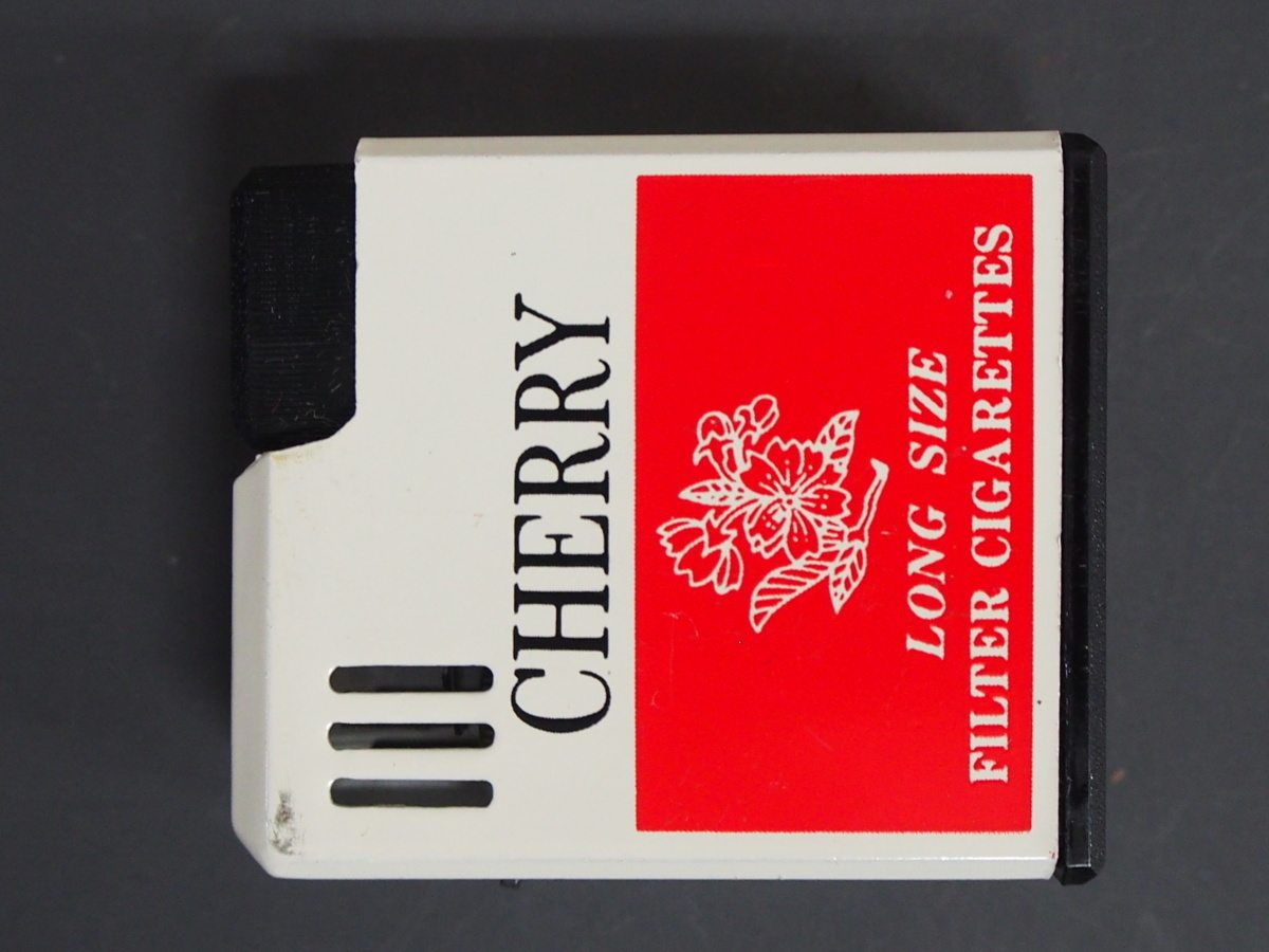 レア物 当時物 廃止銘柄 チェリー CHERRY パッケージモチーフ t-mini 日本製 小型 ミニライター ガスライター ライター 管理No.7175_画像4