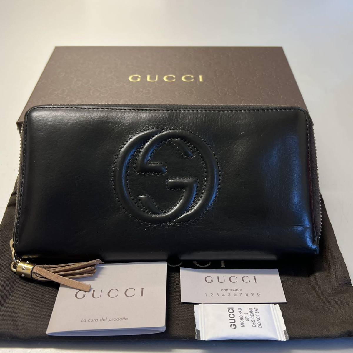 未使用に近い! グッチ GUCCI 財布 長財布 ソーホー SOHO ラウンド