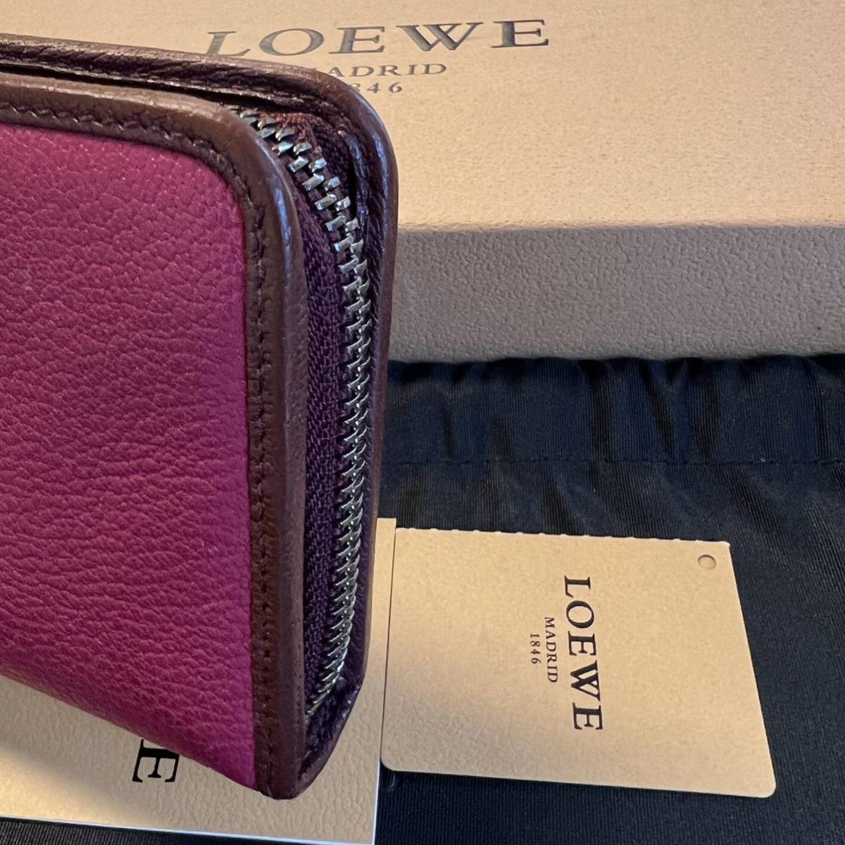 未使用に近い! ロエベ LOEWE 財布 長財布 アマソナ ラウンド