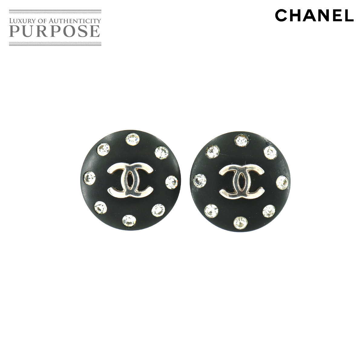 シャネル CHANEL ココマーク ラインストーン ラウンド型 イヤリング