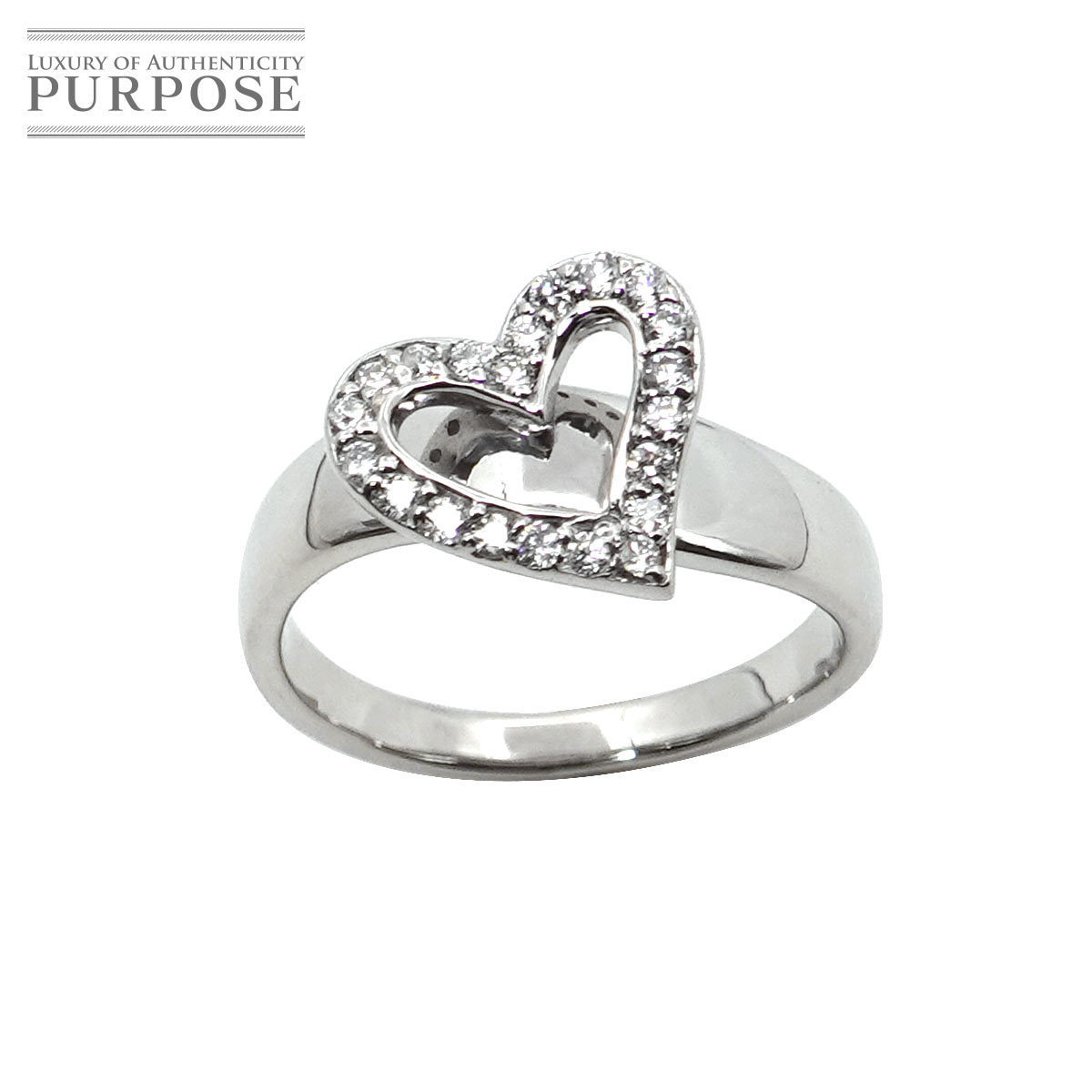 驚きの値段で リング 10号 90140130 Ring Diamond ハート 指輪 750 ホワイトゴールド WG K18 0.21ct ダイヤ ホワイトゴールド台