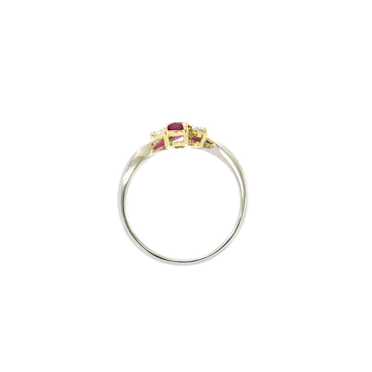 PT K18 ルビー ダイヤ コンビリング 0.22ct smcint.com