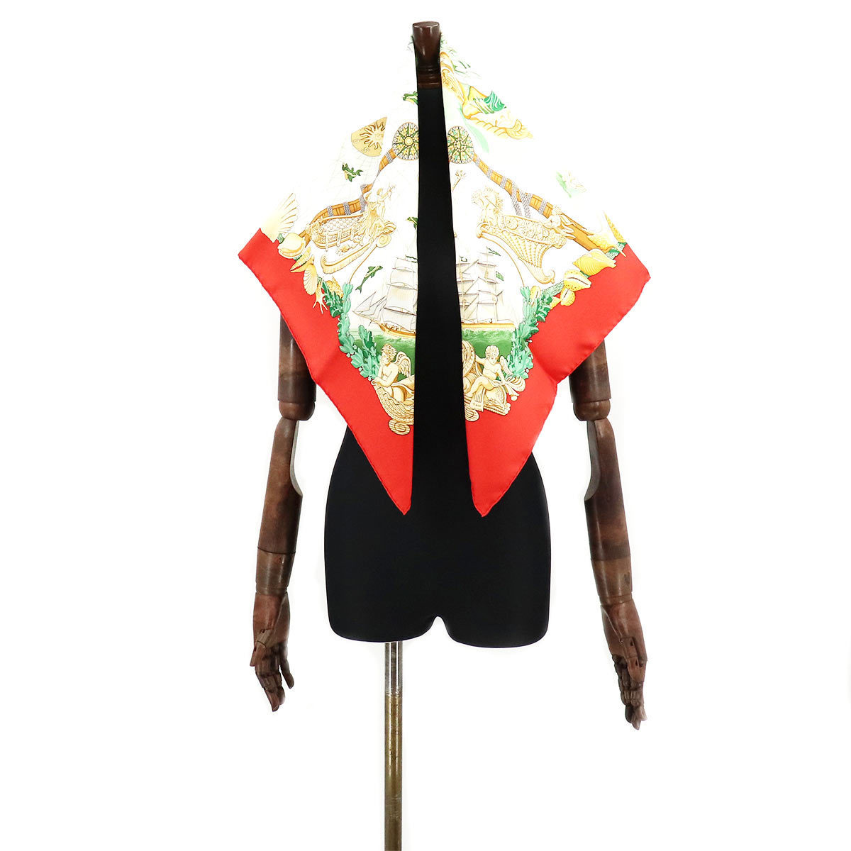 未使用 展示品 エルメス HERMES カレ 90 スカーフ MTGPSOA 帆船 シルク