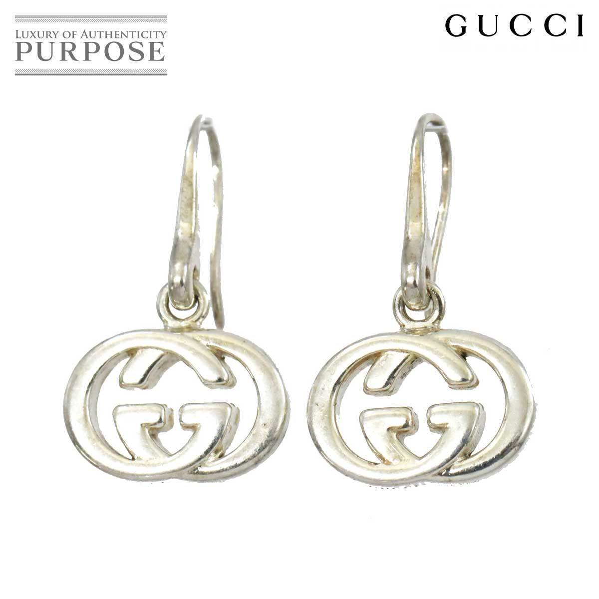 グッチ GUCCI インターロッキング GG フック ピアス 925 SV シルバー