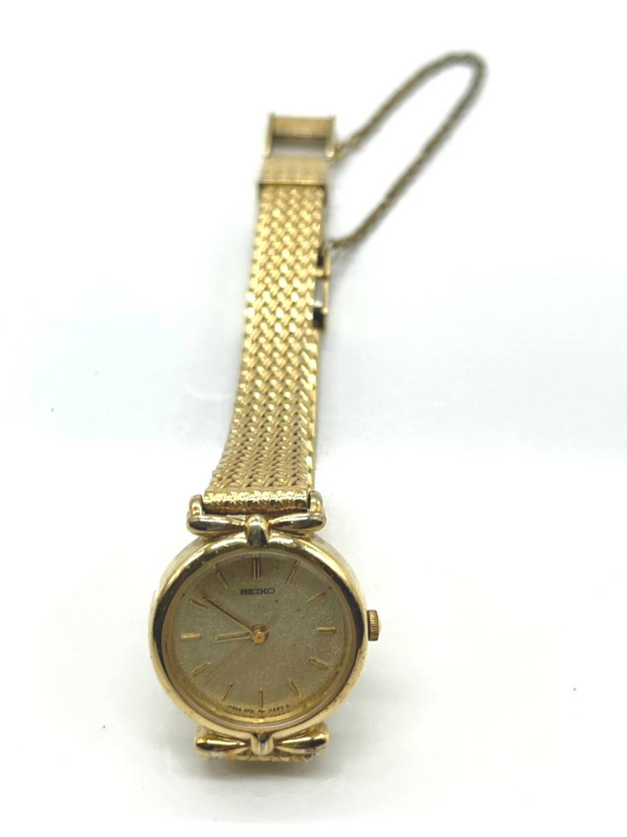 不動】SEIKO レディース ゴールド クォーツ腕時計 2P21-0260 不動】SEIKO レディース ゴールド クォーツ腕時計 2P21-0260