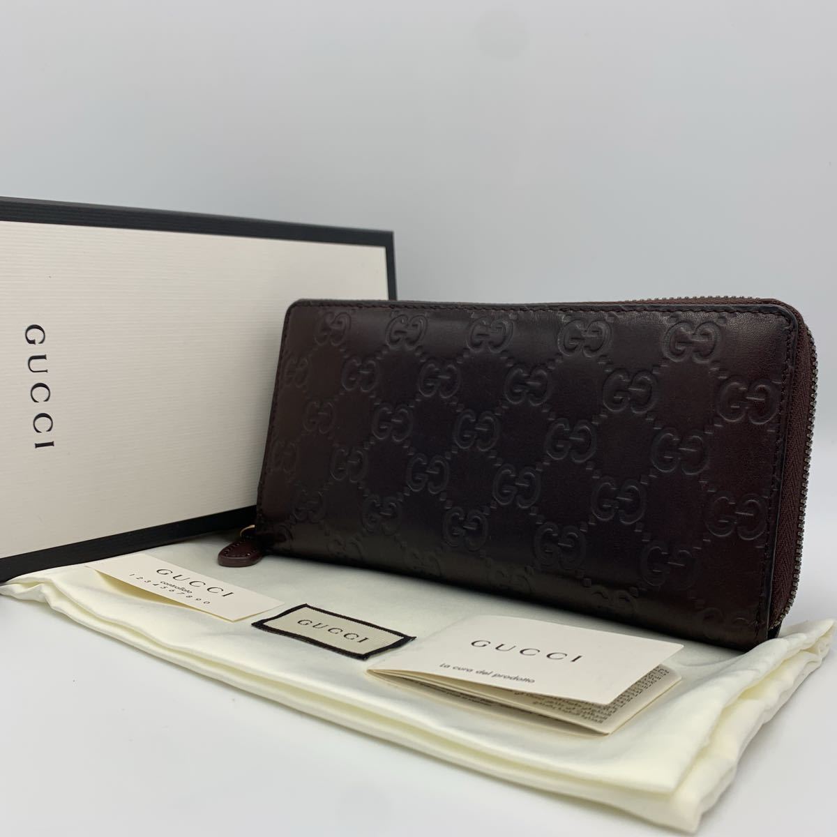 1円《未使用に近い》GUCCI グッチ ラウンドファスナー ラウンドジップ