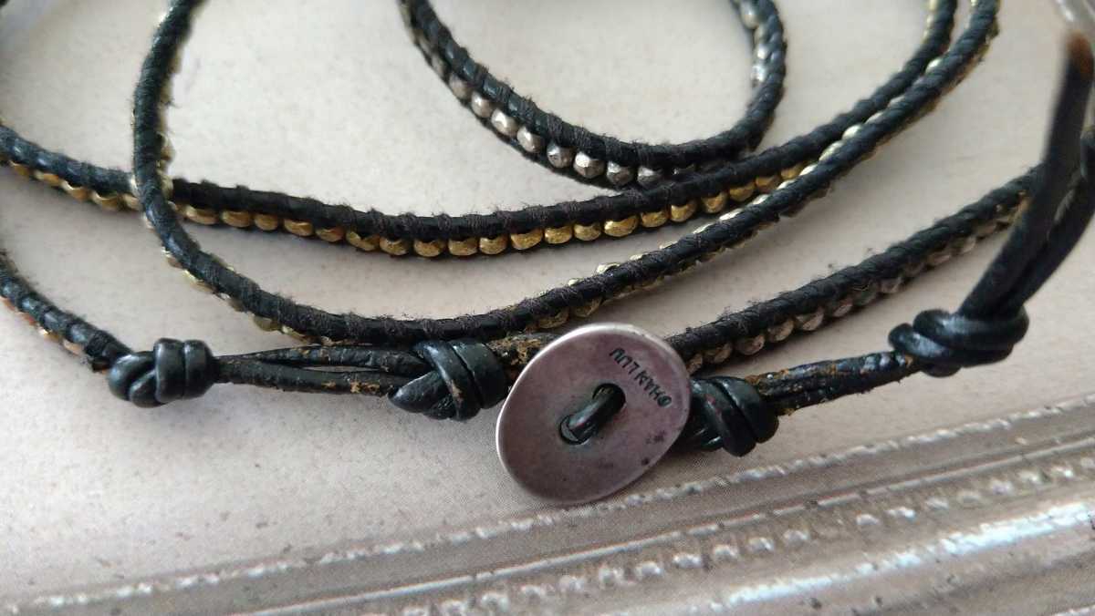 *CAN LUU* changer Roo * Gold color * silver color beads × black cord * bangle *4 ream 5 ream?*