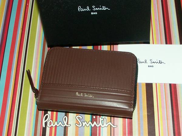 *240*C new goods regular Paul Smith popular M stripe purse + ticket holder 