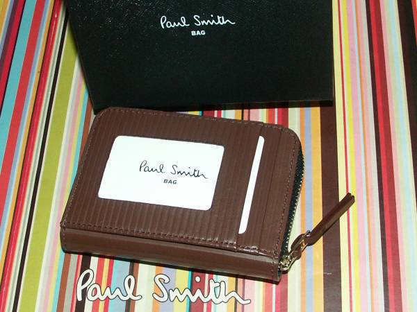 *240*C new goods regular Paul Smith popular M stripe purse + ticket holder 