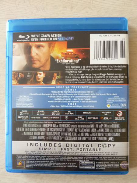 Blu-ray★96時間★Taken (Extended Cut; Includes Digital Copy) (US Version)2枚組★リーアム・ニーソン他_画像2