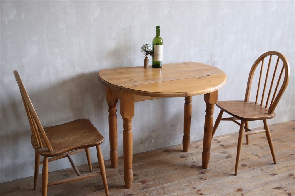 英国アンティーク◇木製ドロップリーフテーブル/バタフライ/折畳式机