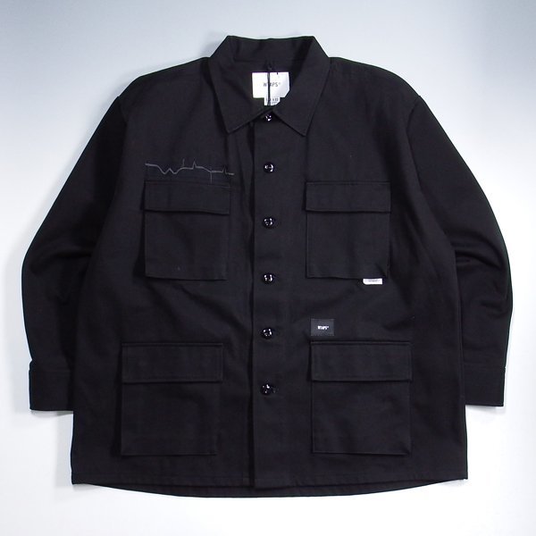 未使用品 21aw WTAPS JUNGLE 01 LS / COTTON.TWILL BLACK X03 L ダブルタップス ミリタリーシャツ ブラック